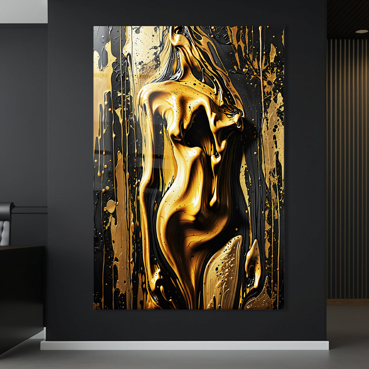 Schwarz und Gold Frauenakt Nr3