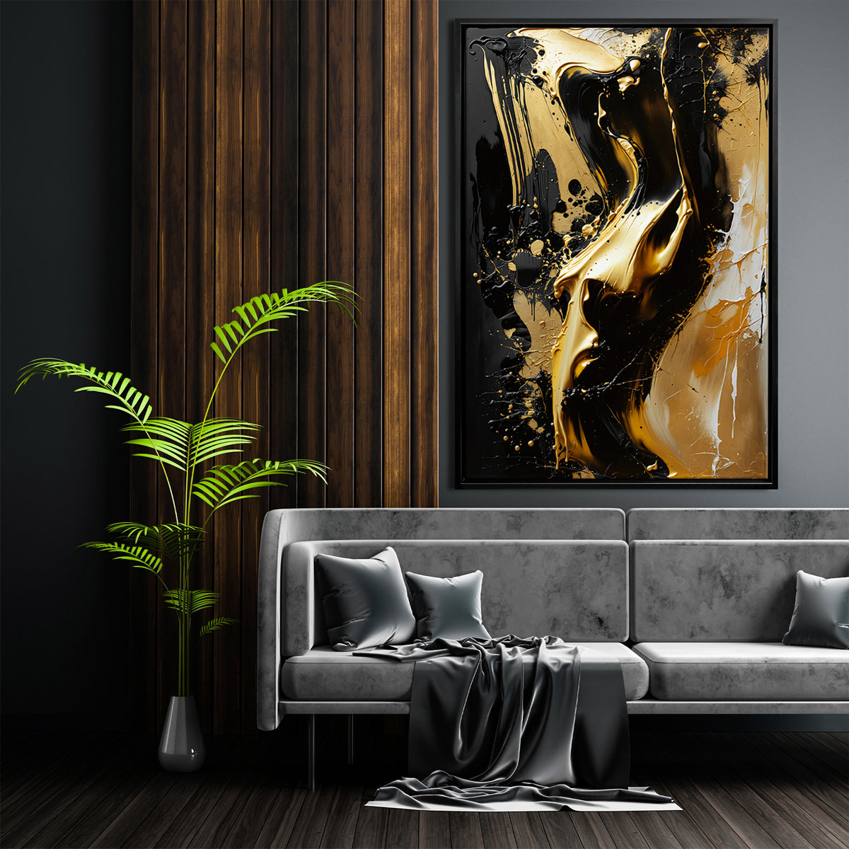 Schwarz und Gold Frauenakt Nr4