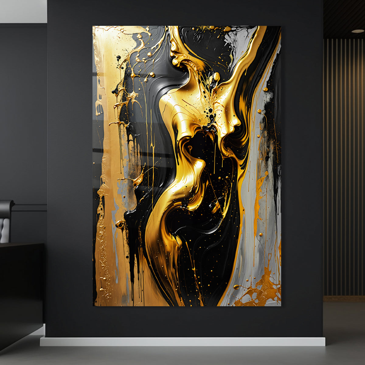 Schwarz und Gold Frauenakt Nr6