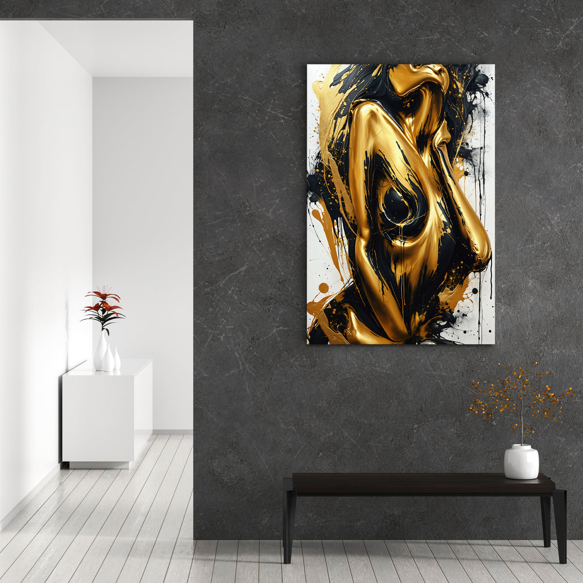 Schwarz und Gold Frauenakt Nr7