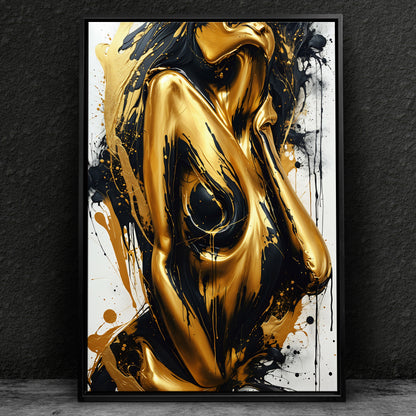 Schwarz und Gold Frauenakt Nr7