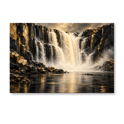 Wasserfall in Schwarz und Gold