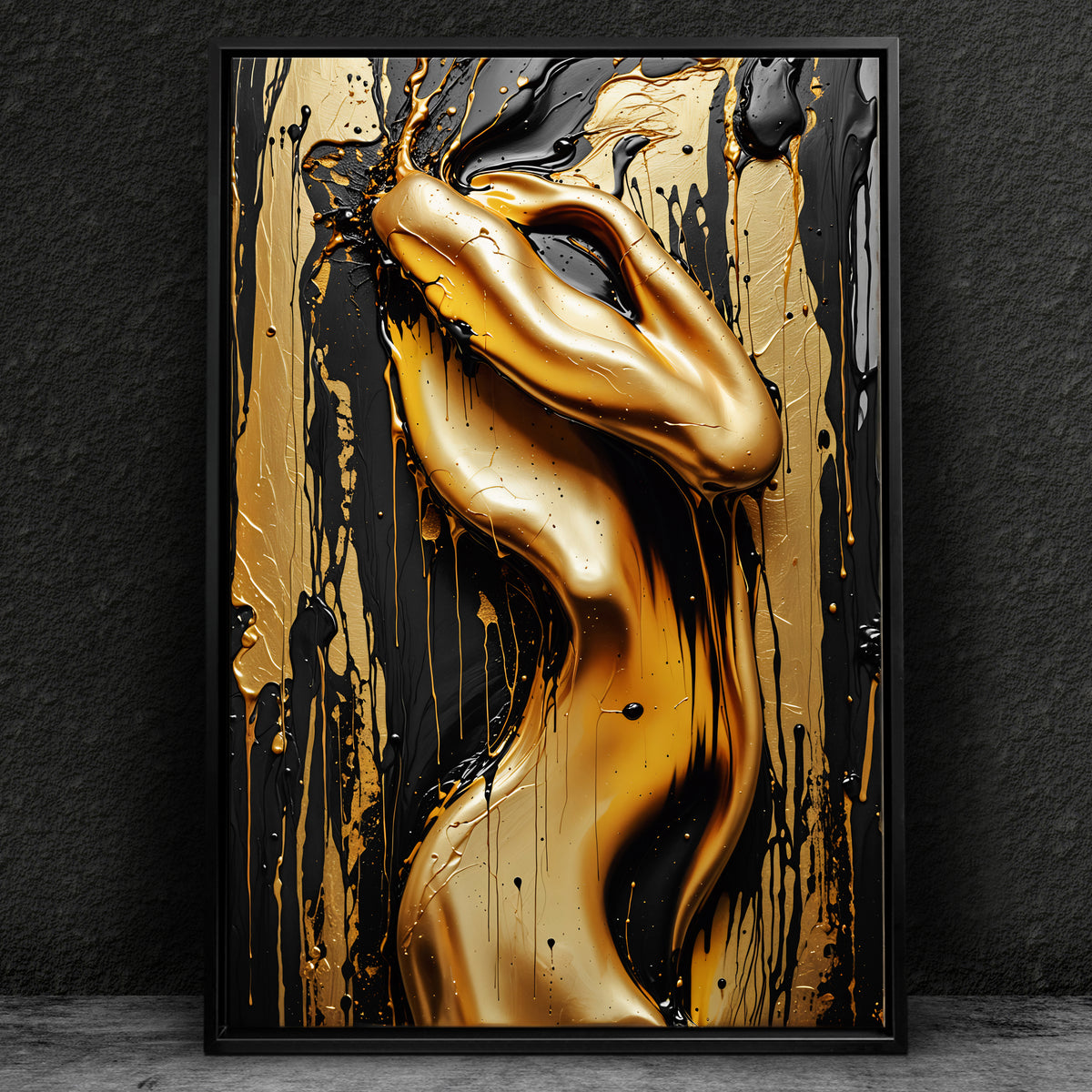 Schwarz und Gold Frauenakt Nr8