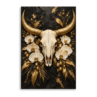 Longhorn mit Orchideen