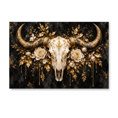 Bisonschädel mit Rosen