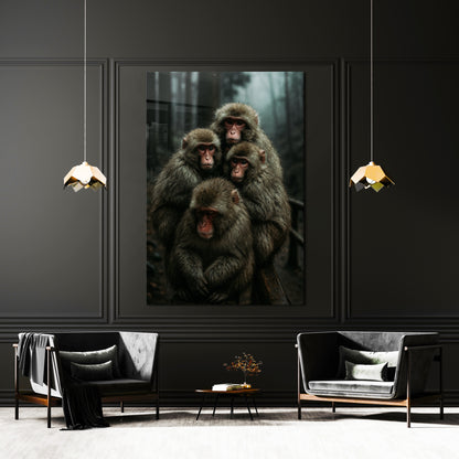 Affenfamilie im Wald