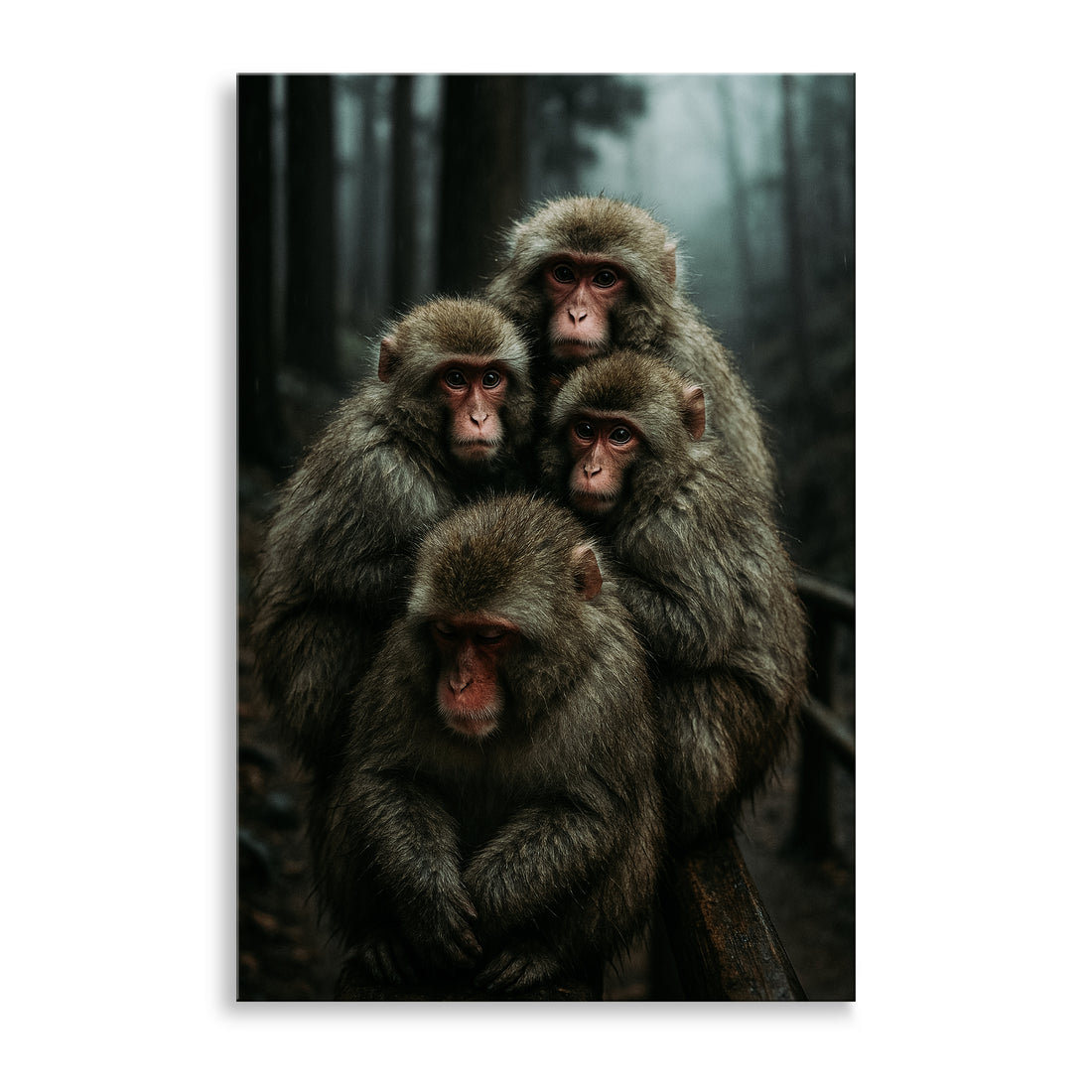 Affenfamilie im Wald