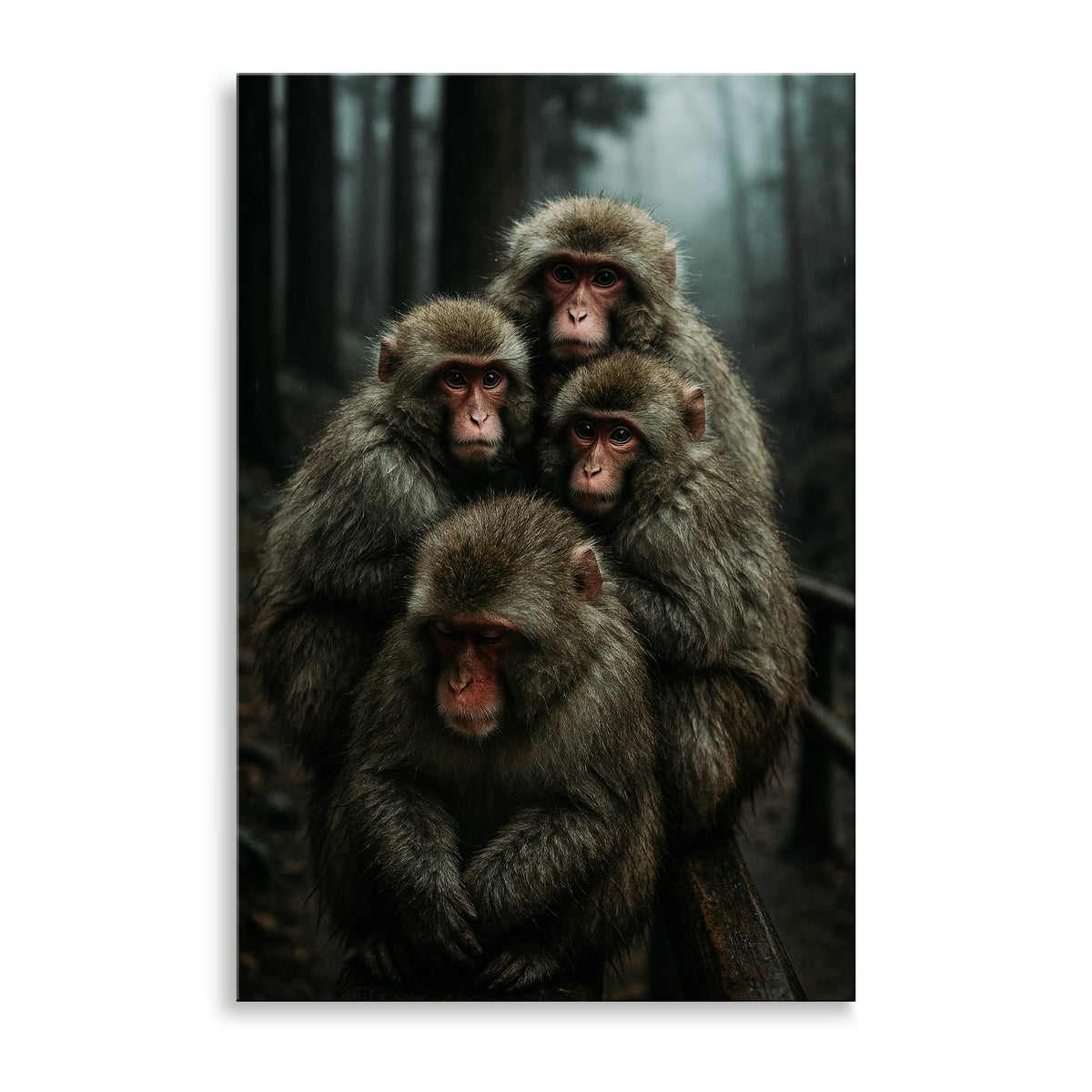 Affenfamilie im Wald