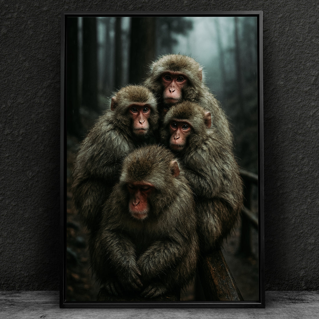 Affenfamilie im Wald