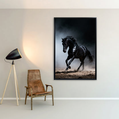 Schwarzes Pferd im Galopp