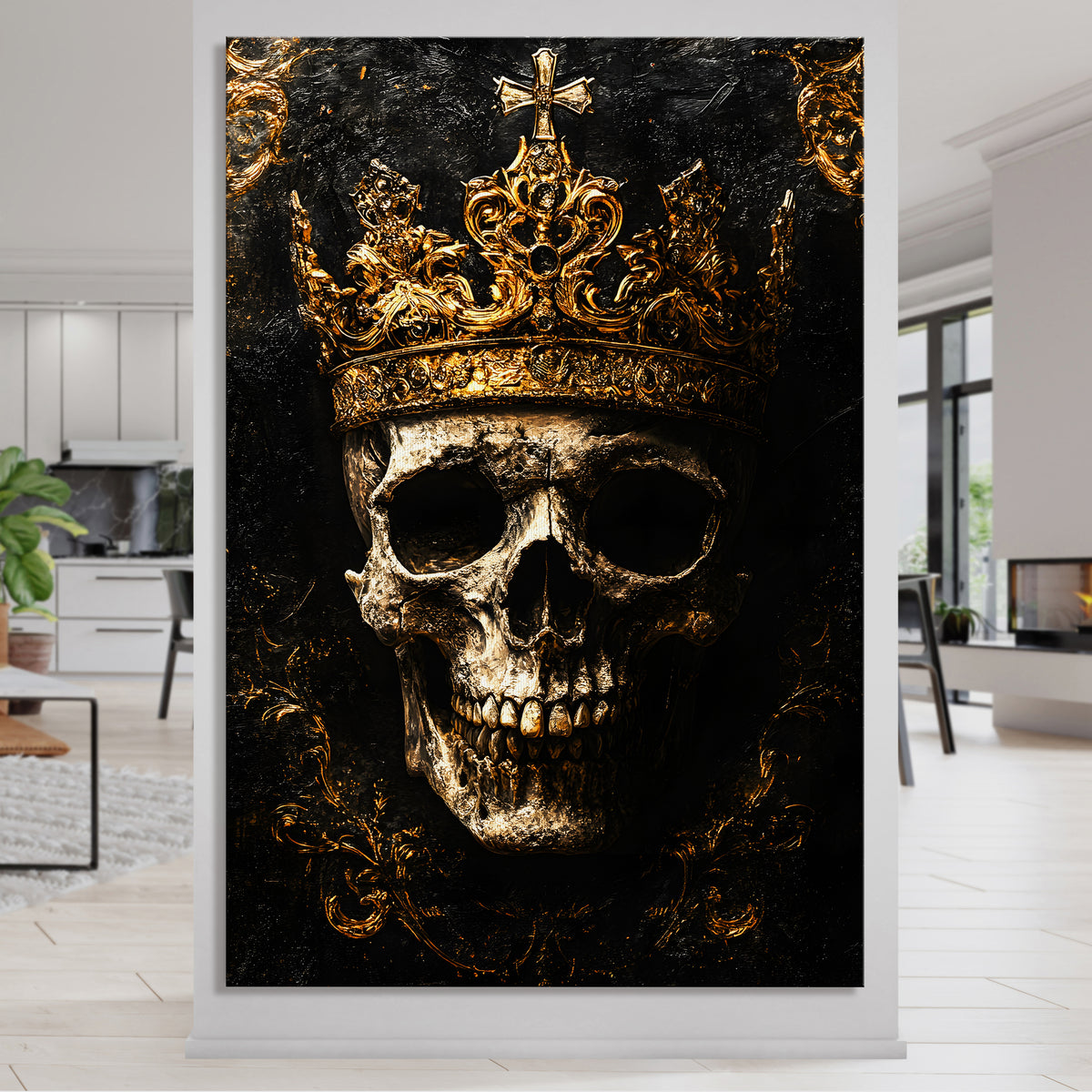 Goldener Schädel mit Krone