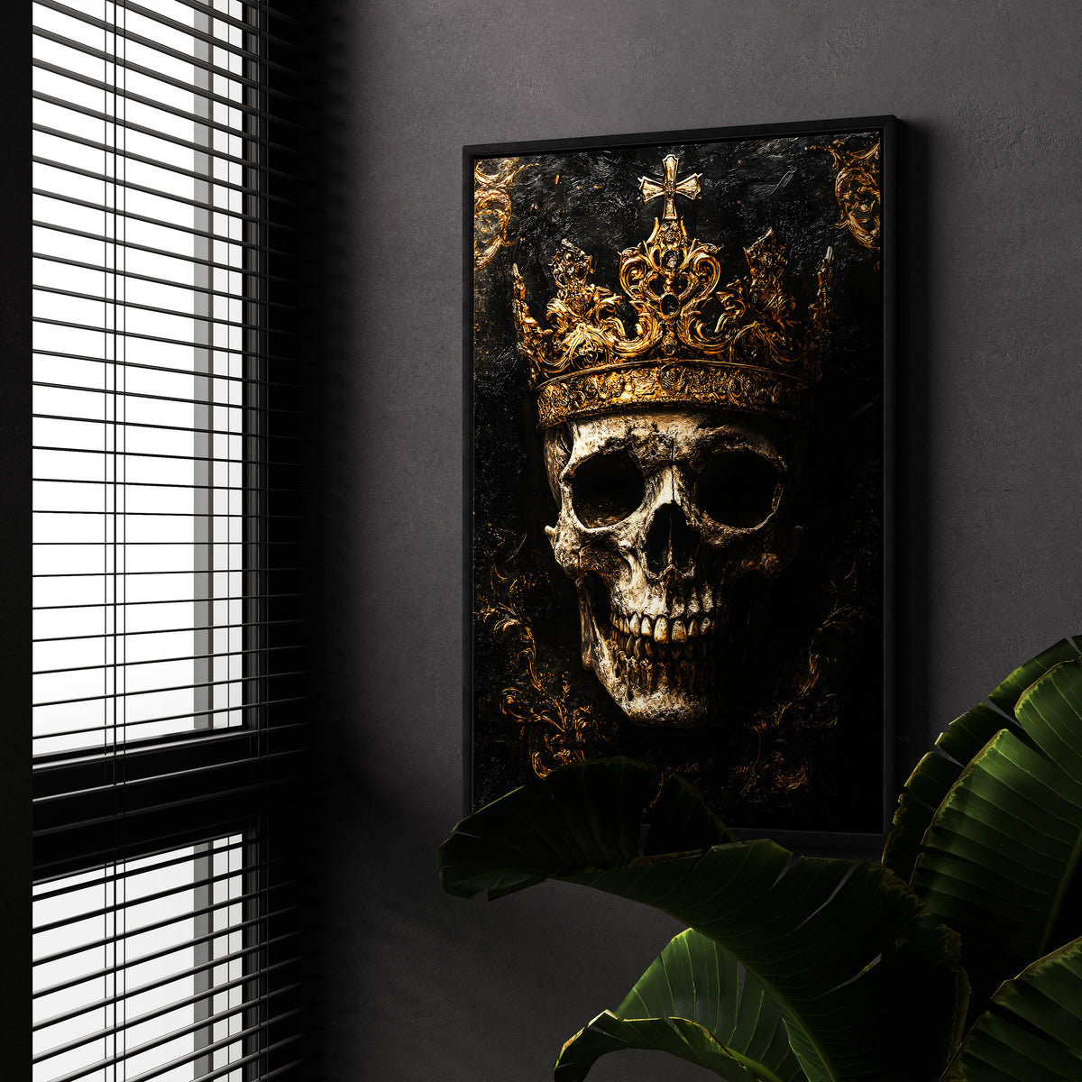 Goldener Schädel mit Krone